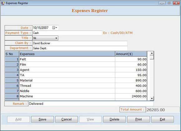 Screenshot of Billing Management Tool