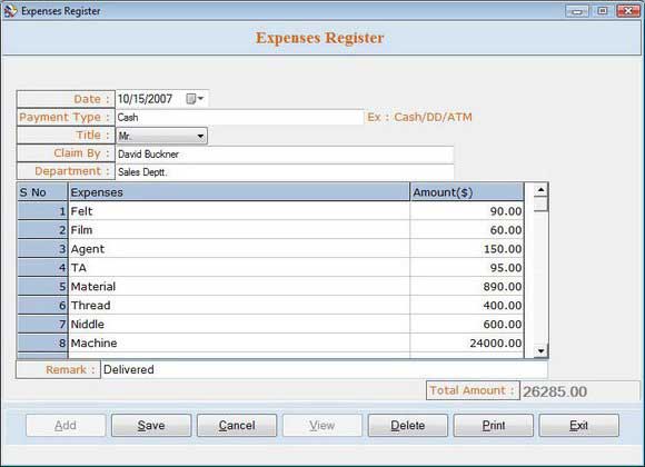 Billing Management Tool screen shot