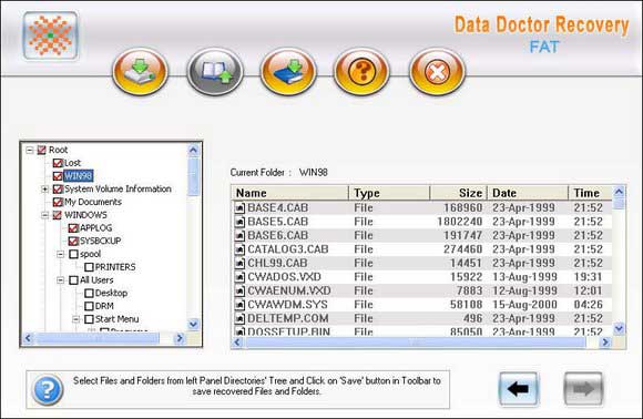 Screenshot vom Programm: FAT Files Recovery Tool