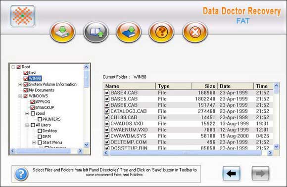 FAT Files Recovery Tool screen shot