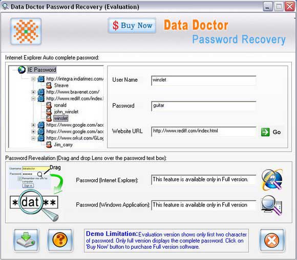 Internet Explorer Passwords Recovery