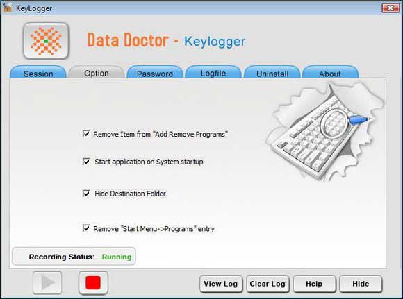 Screenshot of Keyboard Tracker System