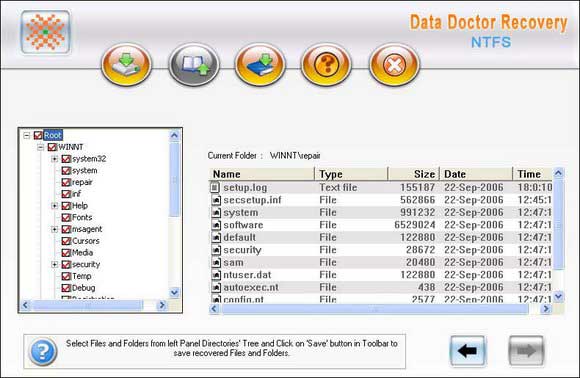 Screenshot of NTFS partition Recovery