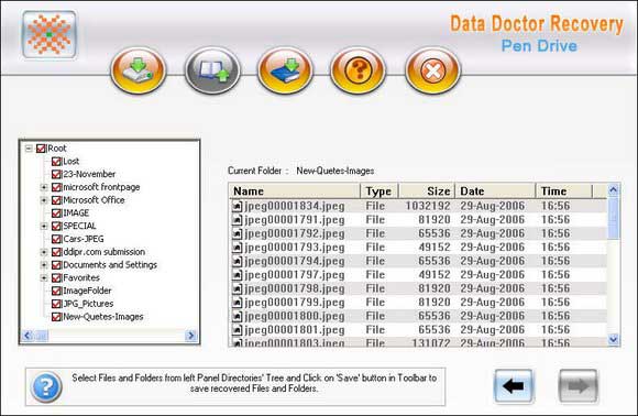 Screenshot of USB Flash Data Recovery