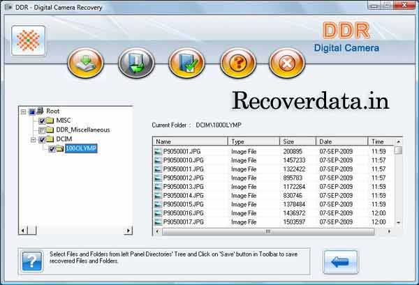 Screenshot of Digital Camera Data Recovery Utilities