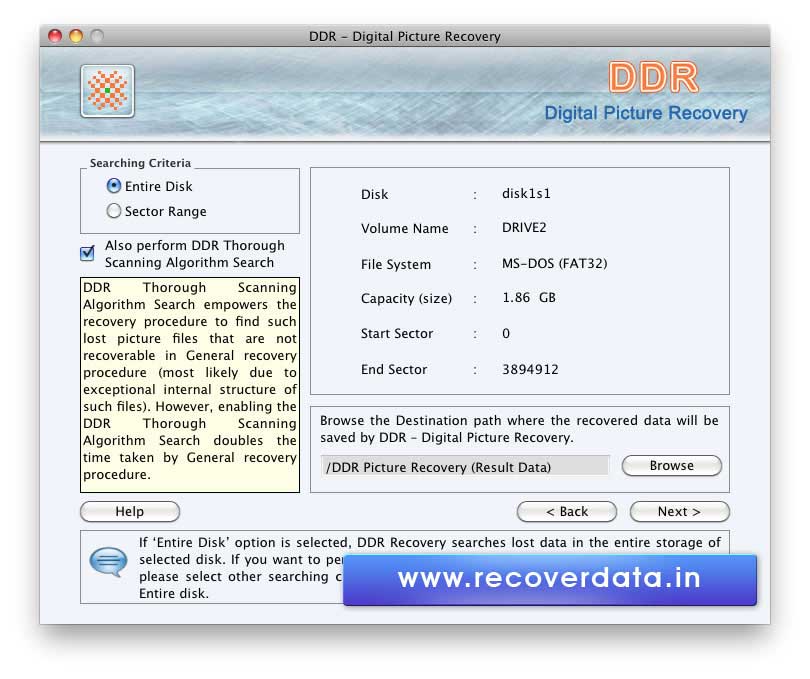 Screenshot of Recover Data Mac Picture