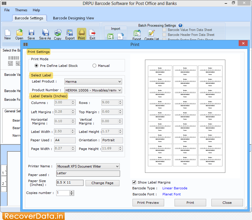 post office create a label