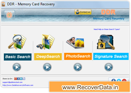 Memory card data recovery utility Screenshot