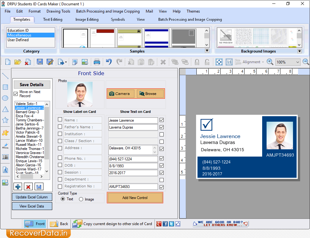 Student Id Card Format In Excel at Roberta Ames blog
