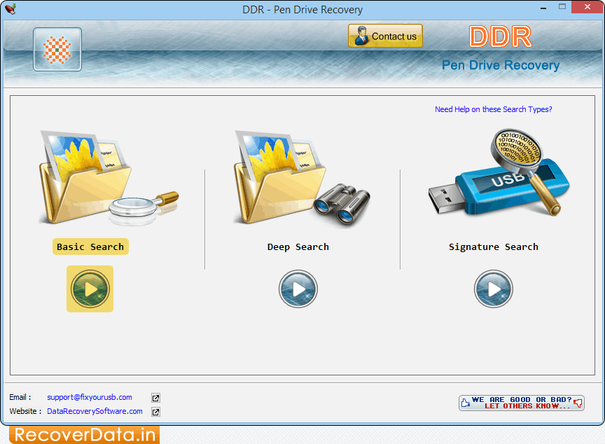 Screenshots of Memory Stick Recovery software shows how to recover lost