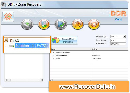 Zune music recovery utility Screenshot