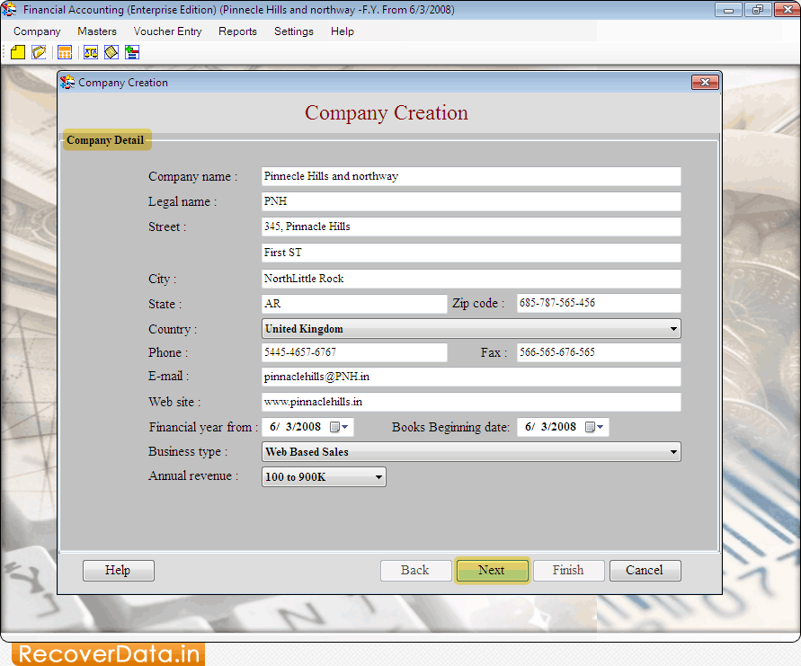 Accounting Software (Enterprise Edition) Screenshots