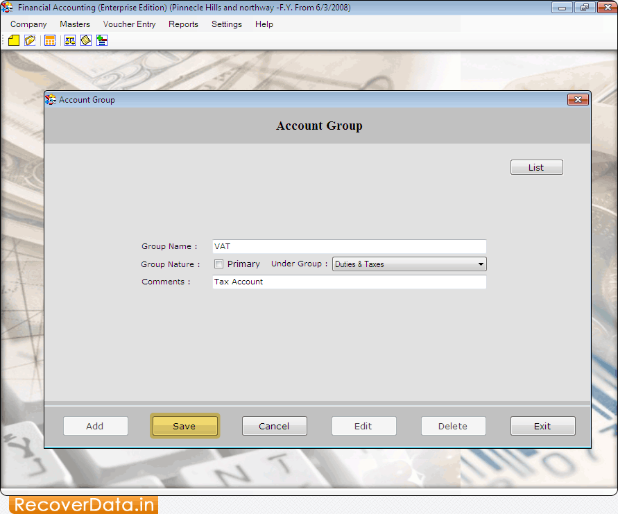 Accounting Software (Enterprise Edition) Screenshots