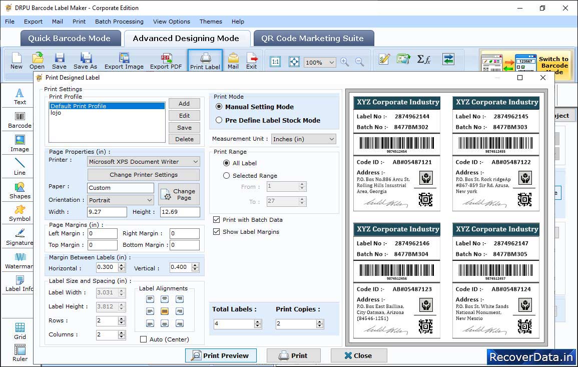 In Print Settings In Print Settings