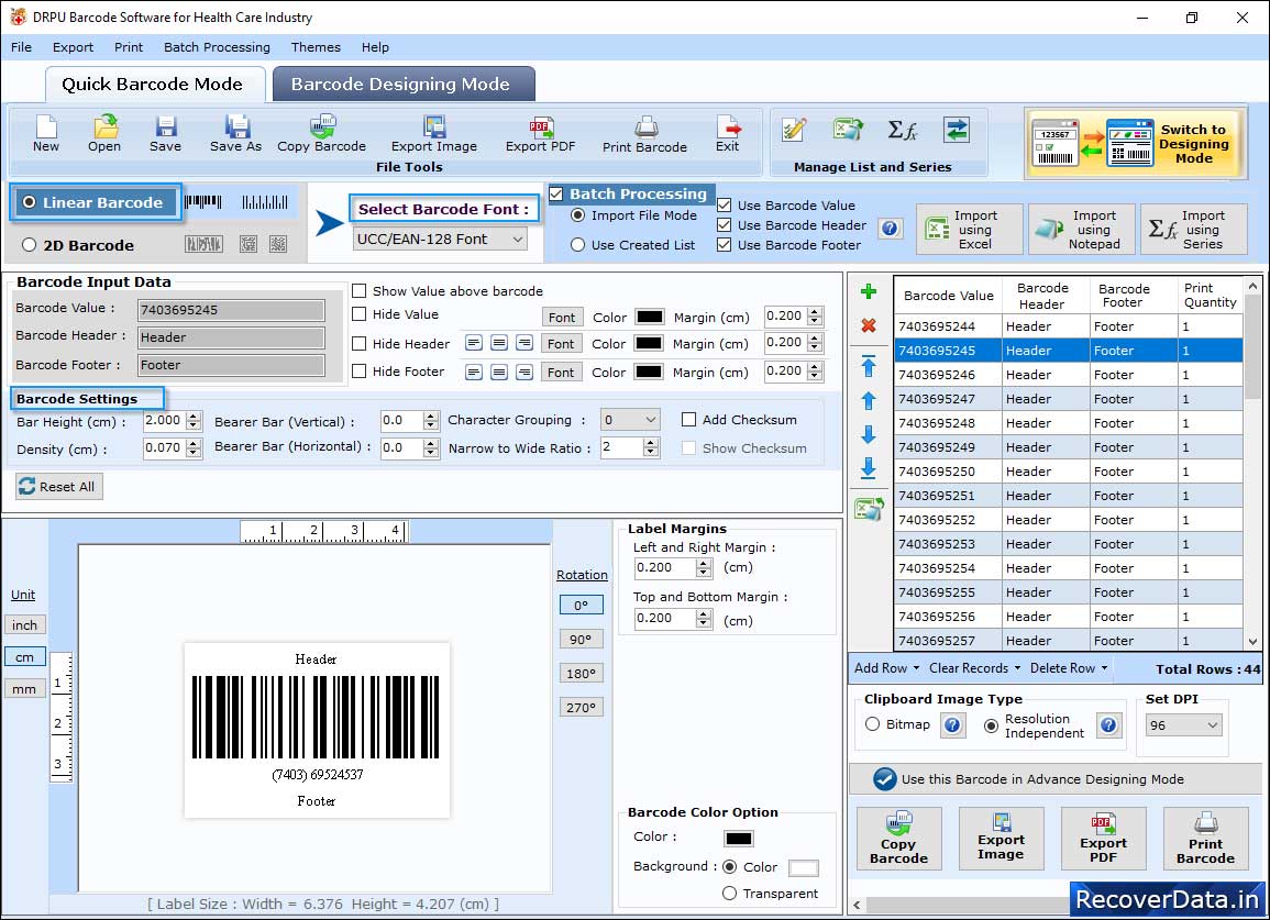 Select the Barcode Technologies Select the Barcode Technologies