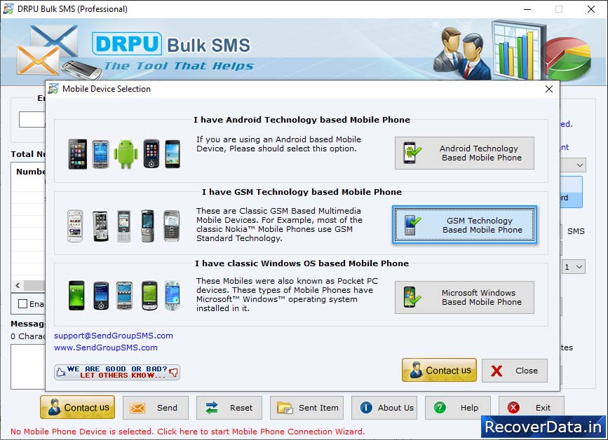 Mobile Phone Connection Wizard Mobile Phone Connection Wizard