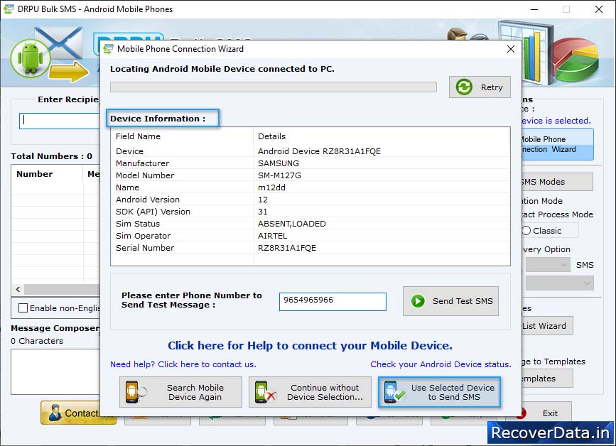 Sview connected device details view connected device details