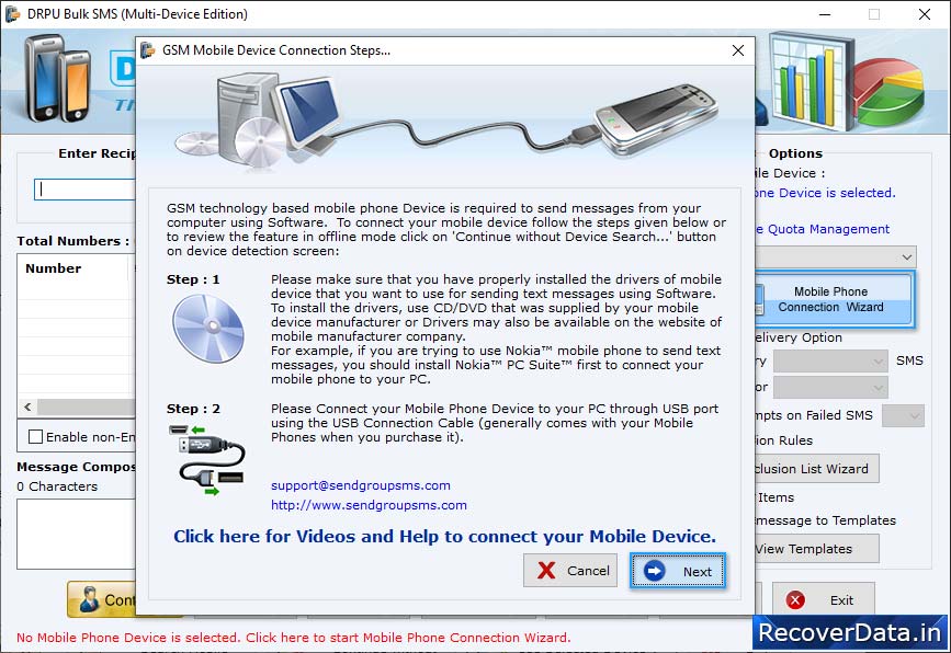 Mobile Phone Connection Wizard Mobile Phone Connection Wizard