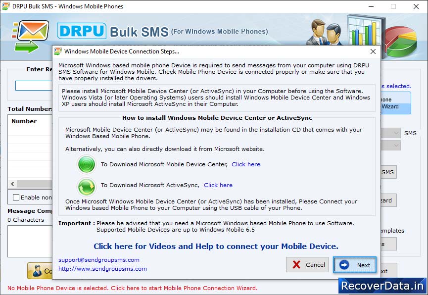 Mobile Phone Connection Wizard Mobile Phone Connection Wizard