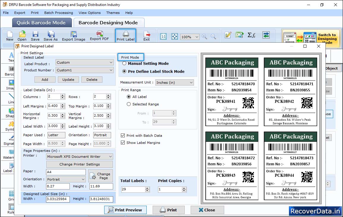In Print Settings In Print Settings
