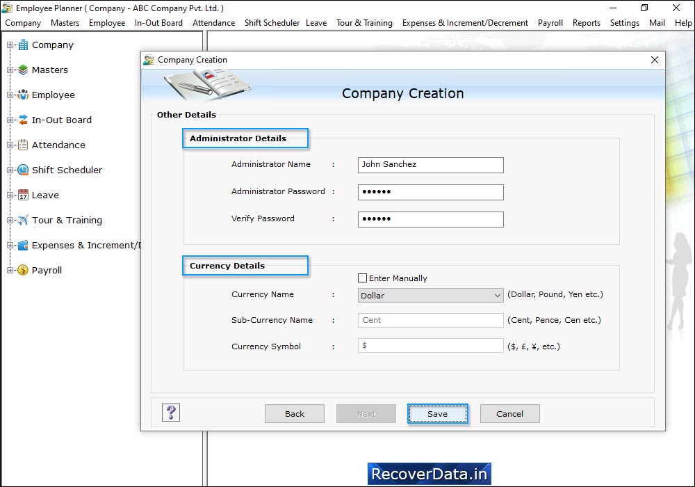 Employee Planner Software 