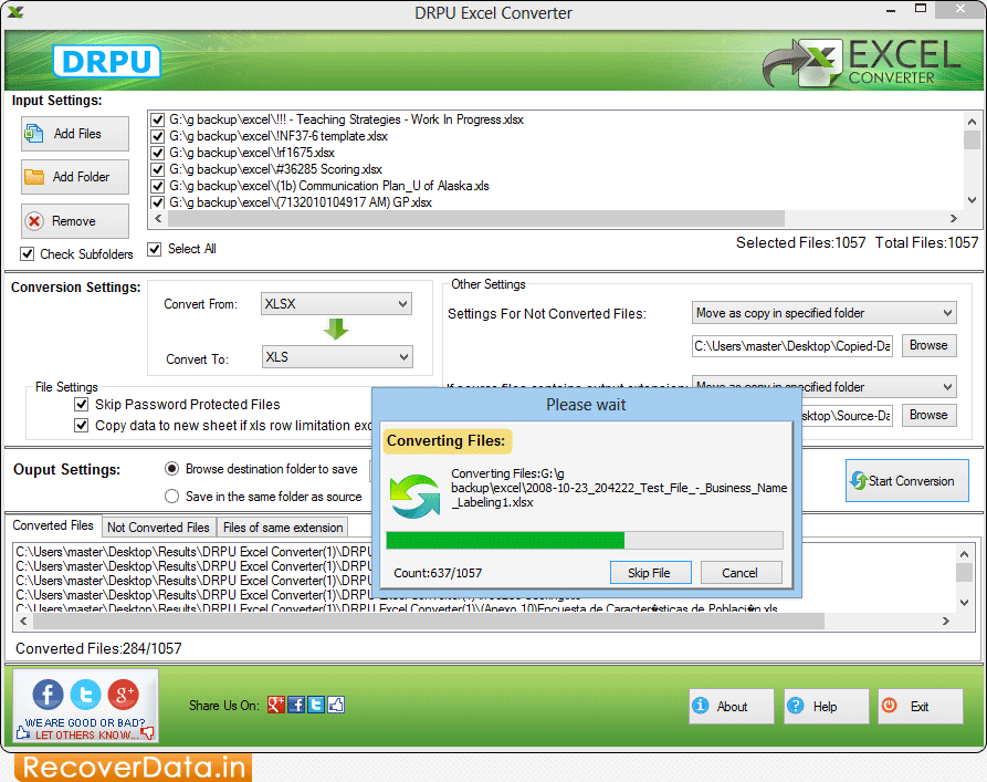 Converting Files Excel Converter Screenshots