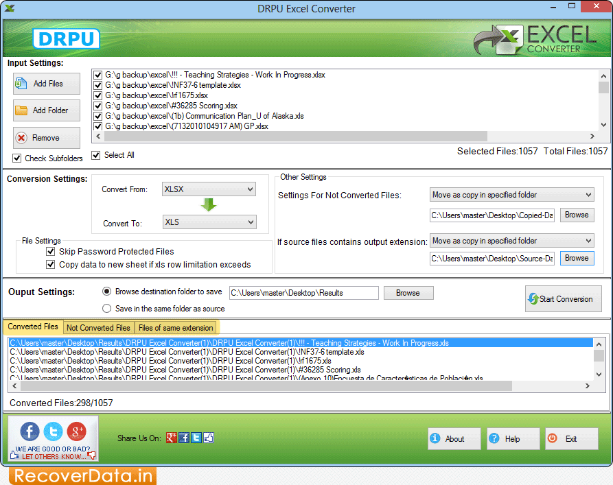 View Converted Files Excel Converter Screenshots