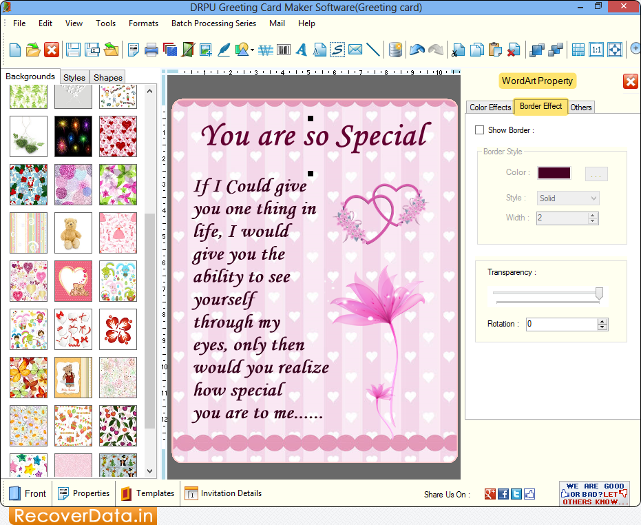 Greeting Card Designer Screenshots