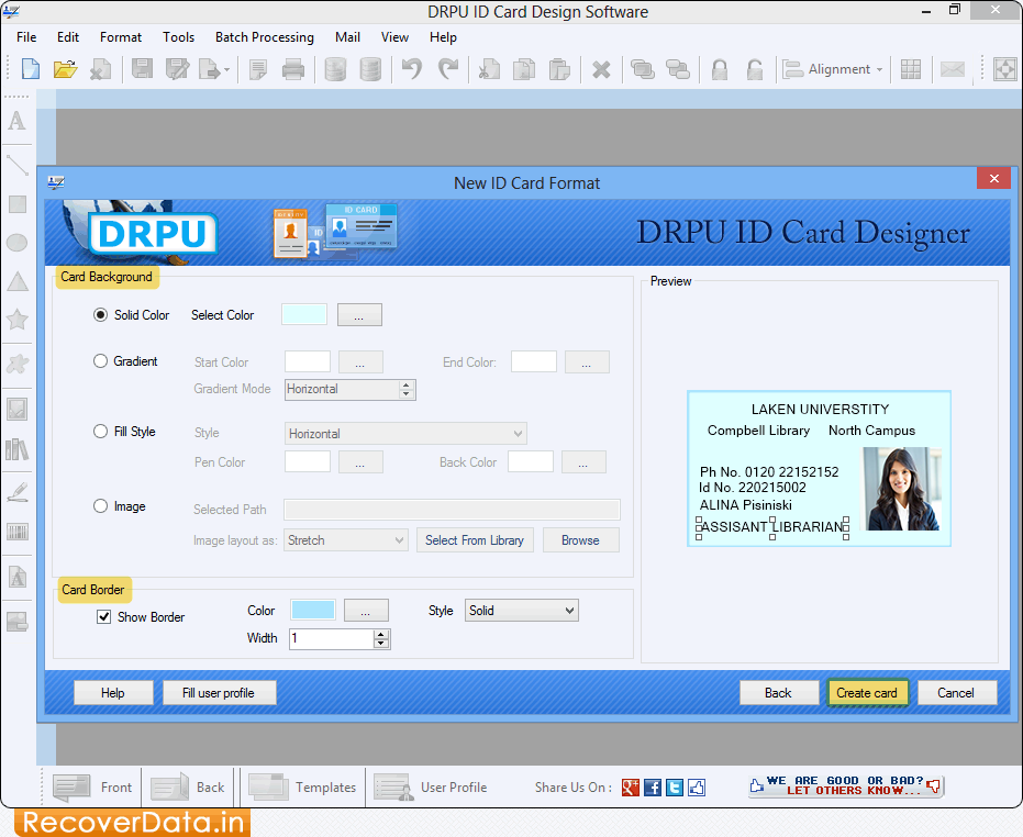 ID Card Designer Screenshots