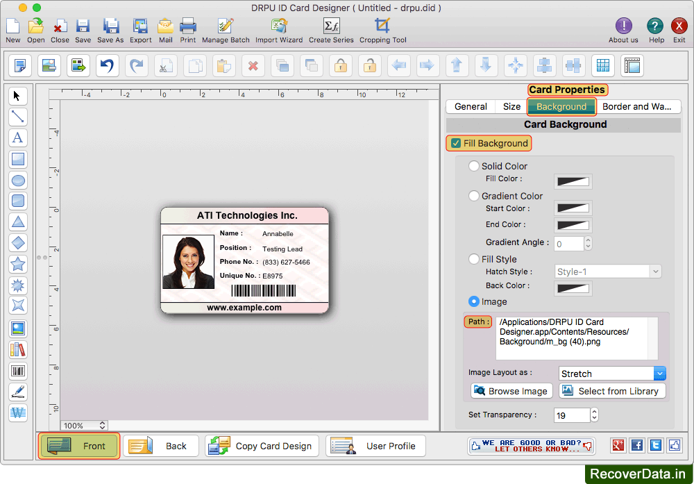 ID Card Designer Screenshots
