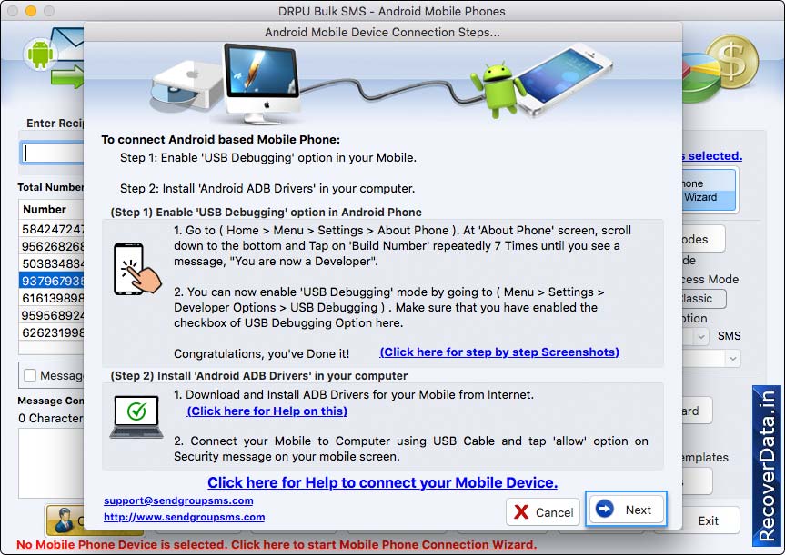 Mobile Phone Connection Wizard Mobile Phone Connection Wizard