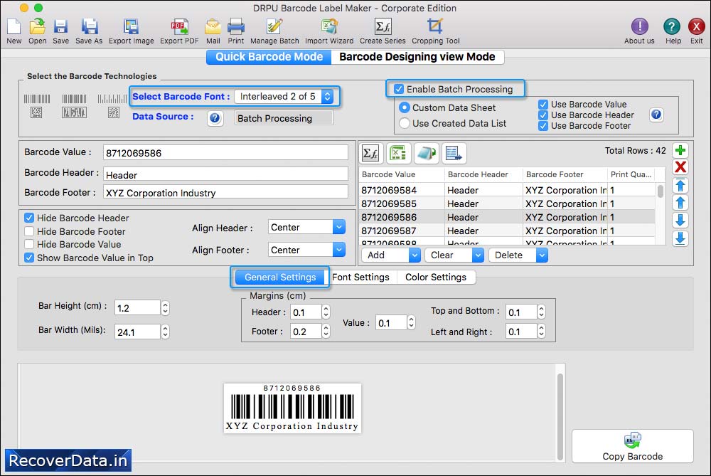 Barcode Designing View Mode ' Barcode Designing View Mode