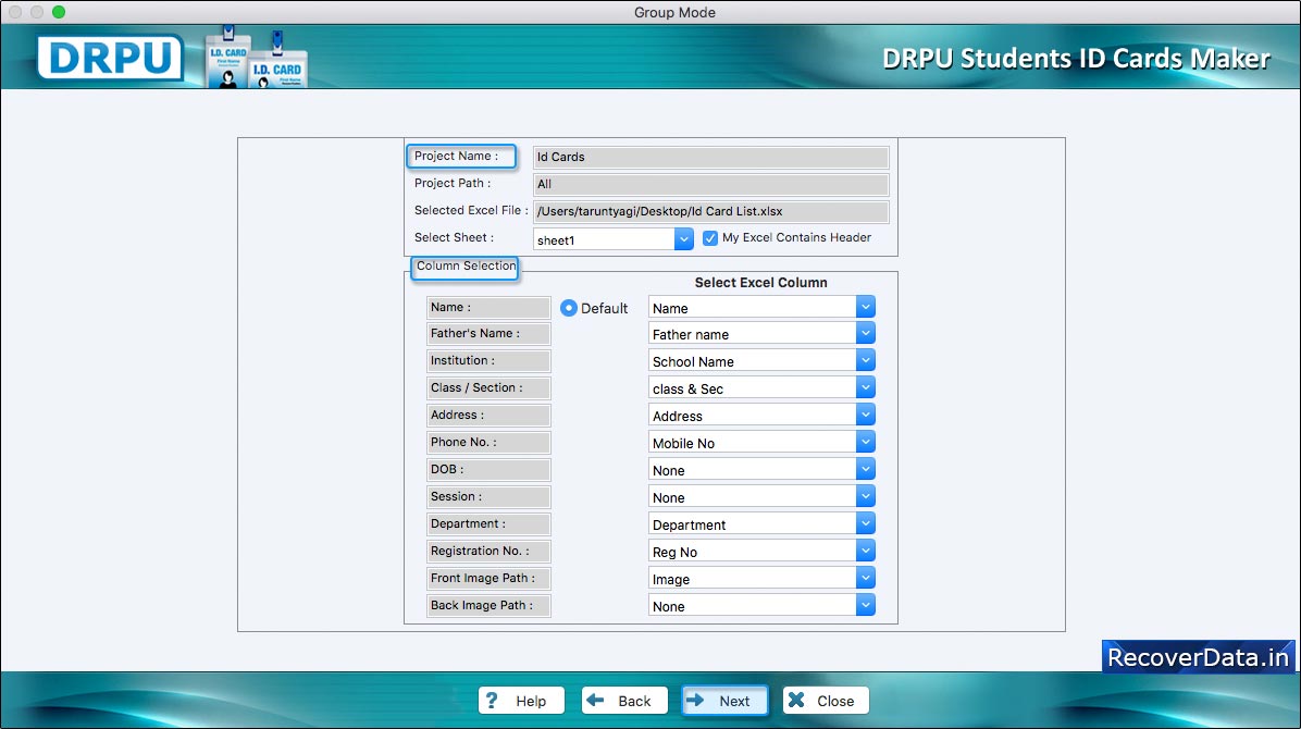 To add details on ID Card To add details on ID Card
