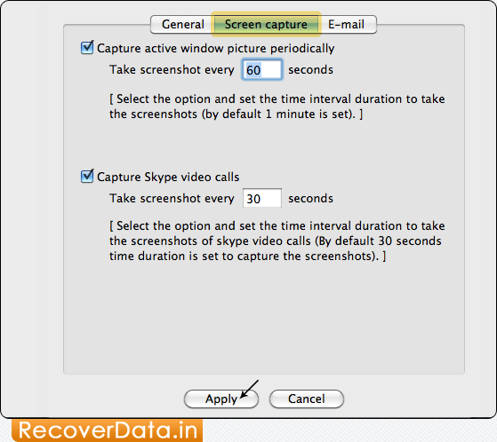 Screen Capture Mac Keylogger Software Screenshots