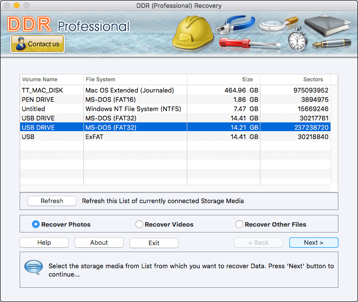 select 'Recover viedo' option 
