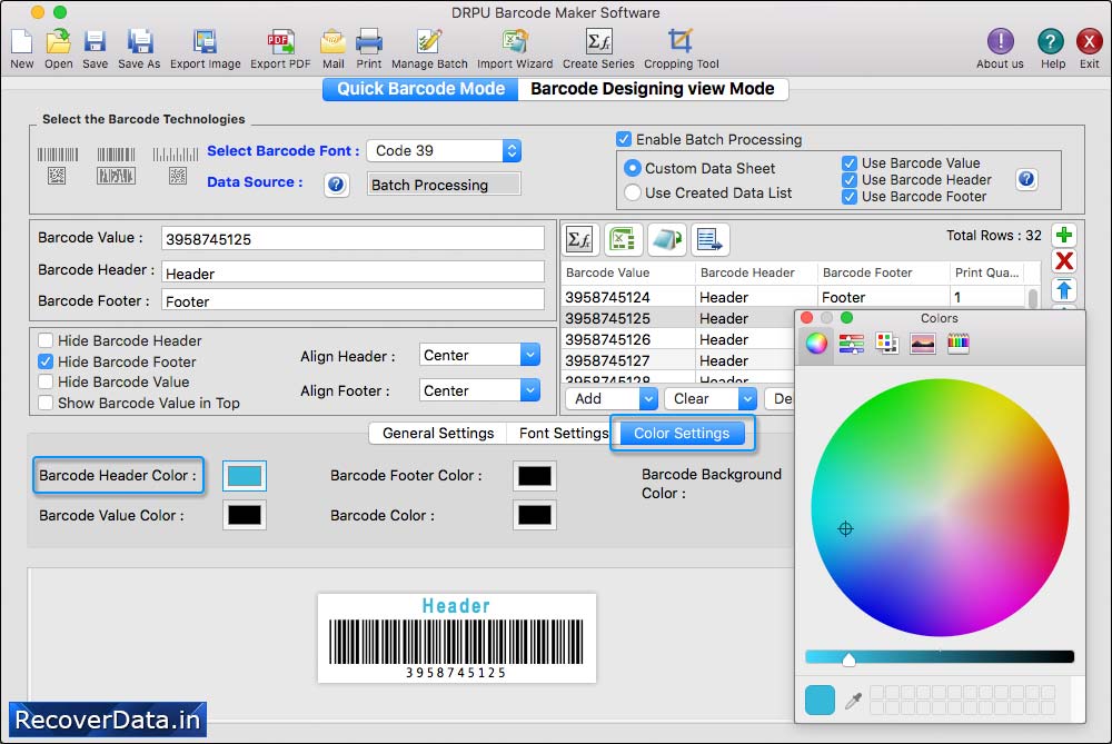 SUsing Color Settings Using Color Settings