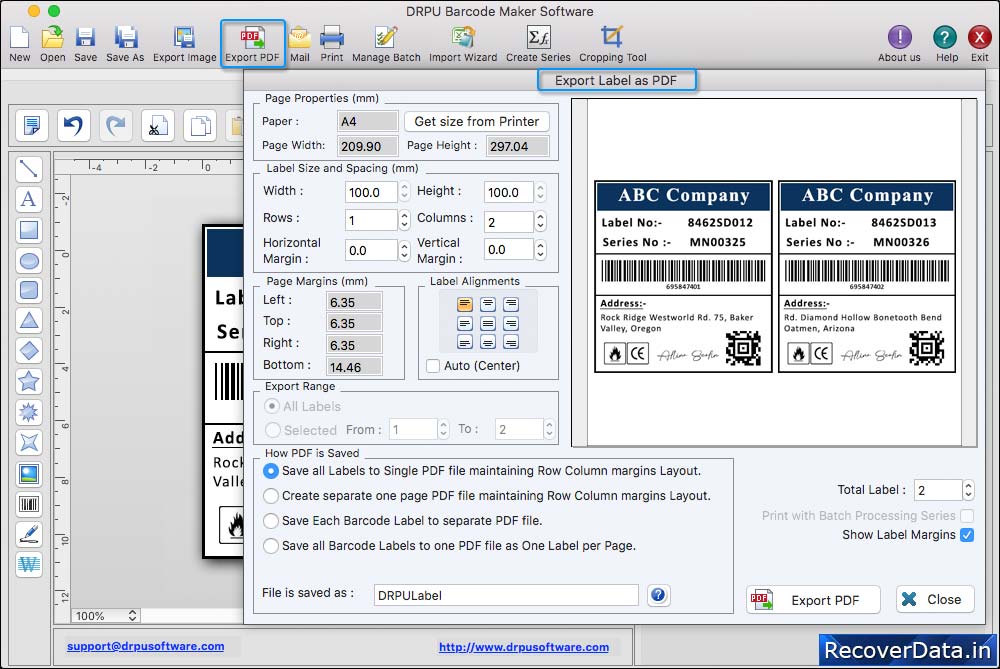 Click on 'Export PDF' Click on 'Export PDF'