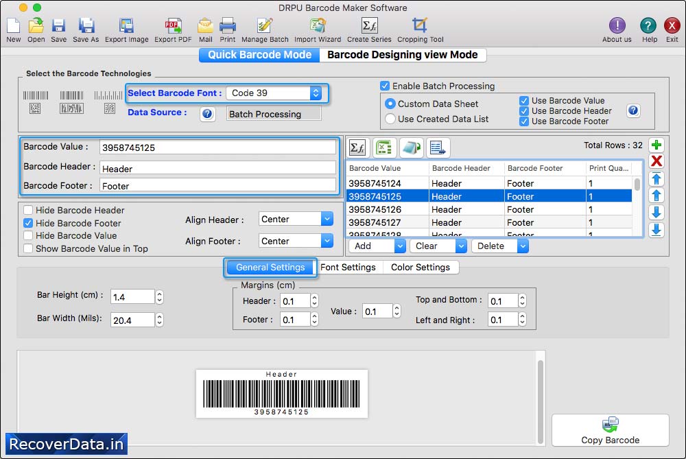 Select Barcode Font Select Barcode Font
