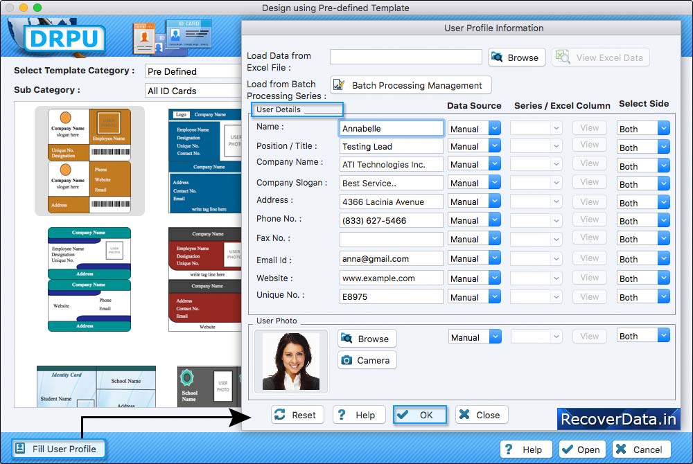 Fill user details manually Fill user details manually