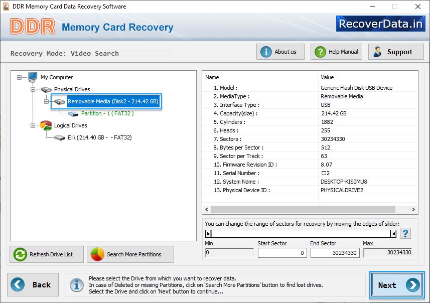 Select Logical Drive 