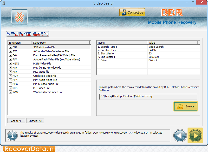 Mobile Phone Data Recovery Software Screenshots