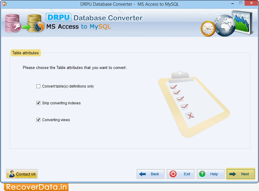 MS Access to MySQL Database Converter Screenshots