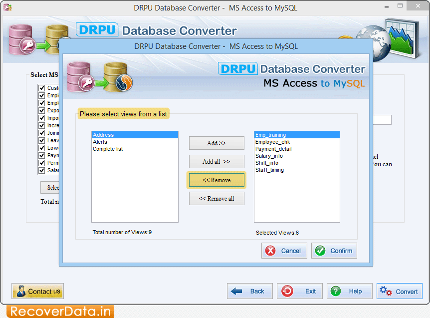 MS Access to MySQL Database Converter Screenshots