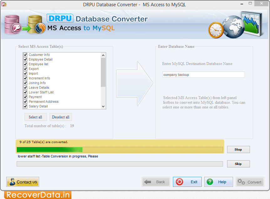 MS Access to MySQL Database Converter