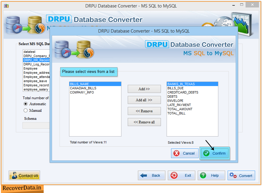 MS SQL to MySQL Database Converter Screenshots