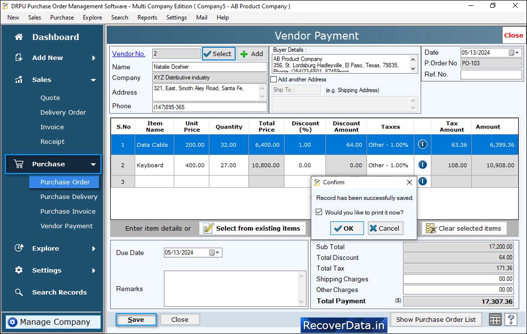  Purchase Order Management (Multi - Company Edition)