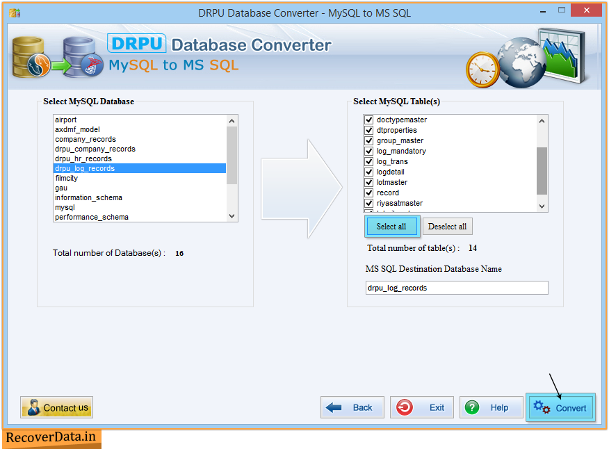 MYSQL to MSSQL Database Converter