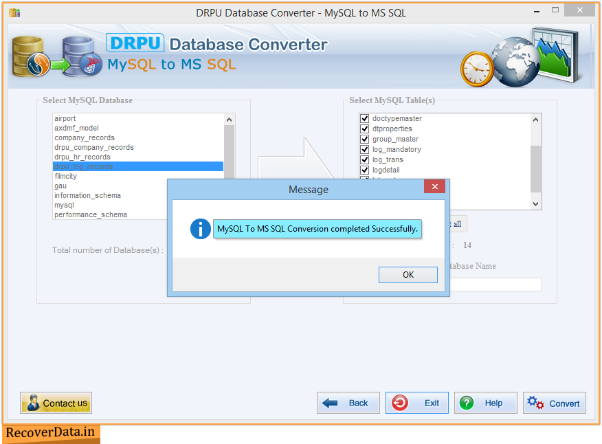 MYSQL to MSSQL Database Converter