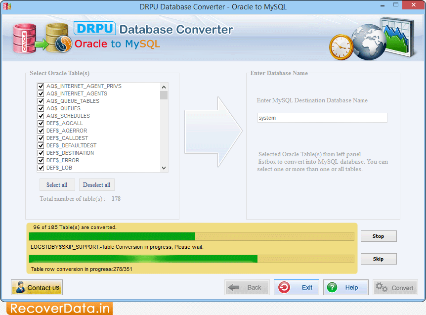  Oracle to MySQL Database Converter