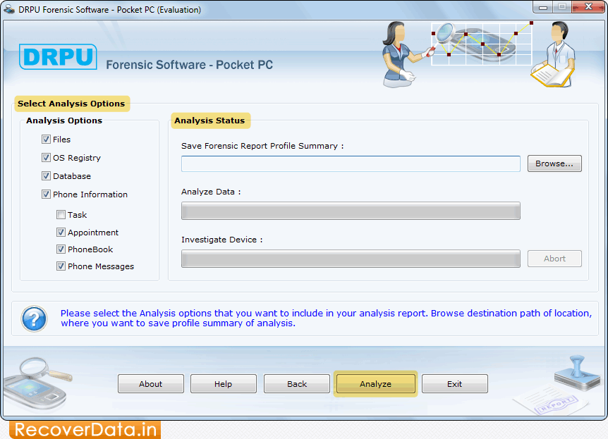 Pocket PC Forensic Utility Screenshots